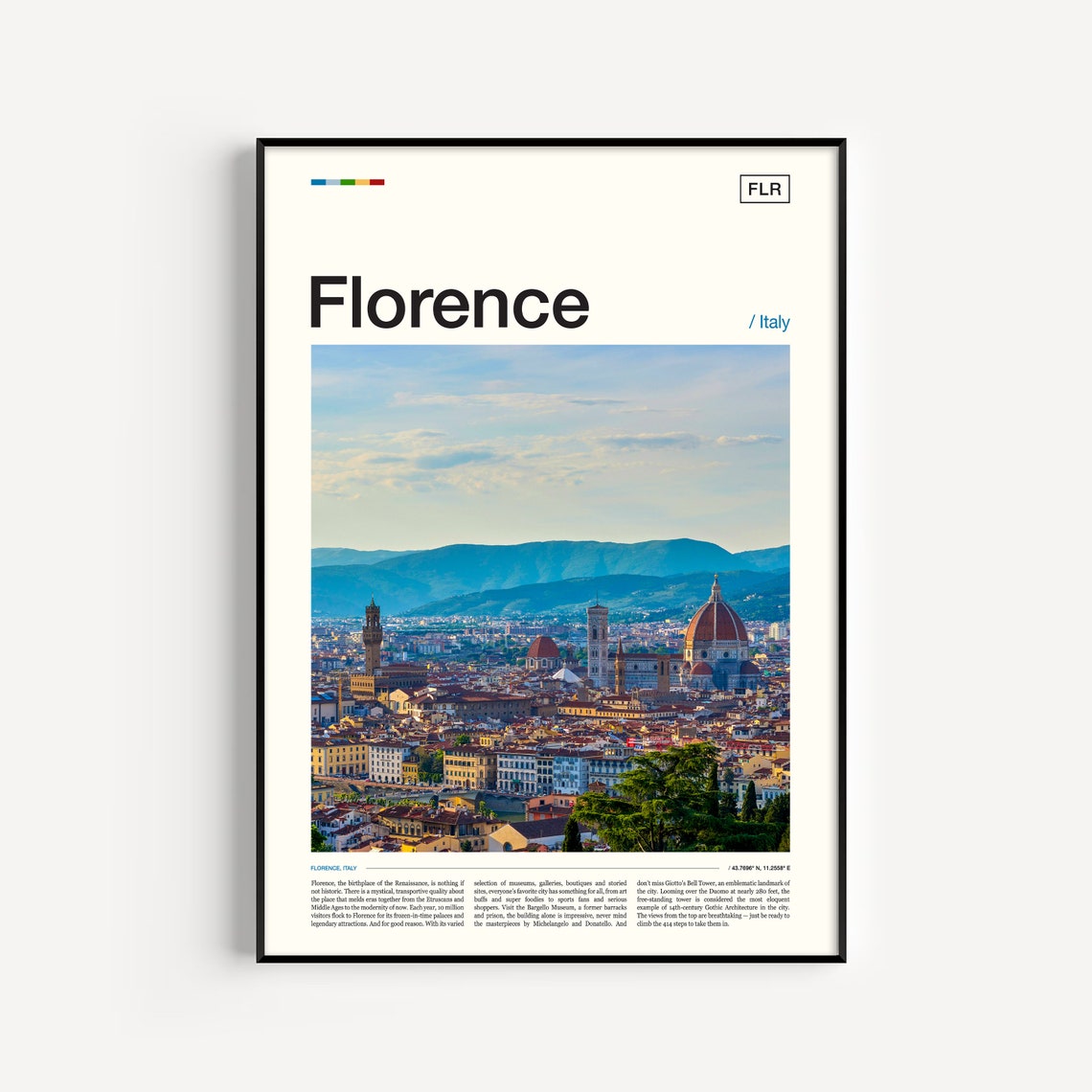 Florence Italy Duomo Cathedral Skyline Renaissance City View Poster
