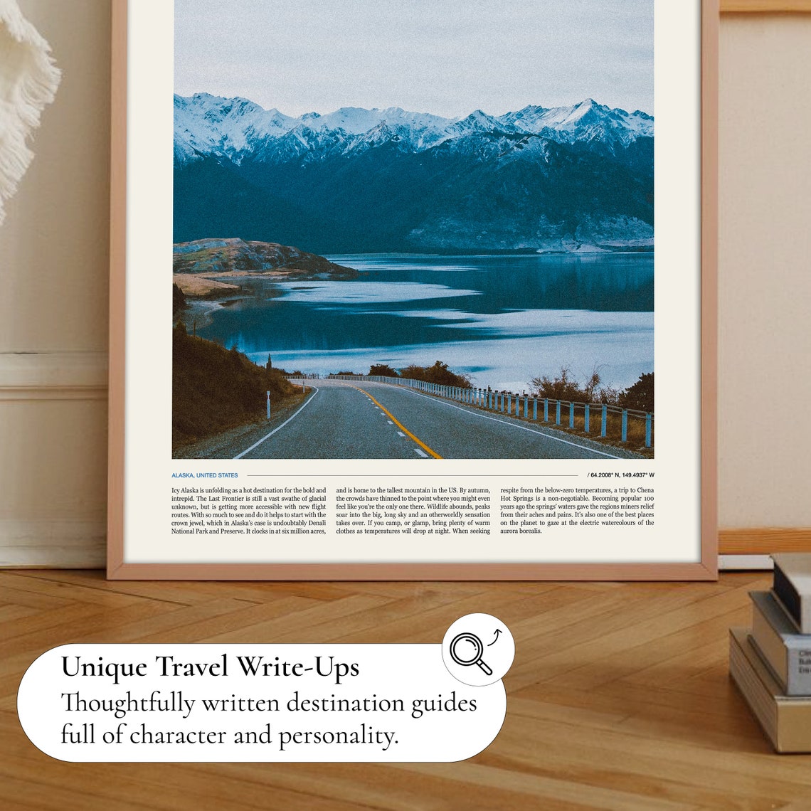 Alaska United States Snowy Mountain Road Lakeside View Photo Poster - Image 2