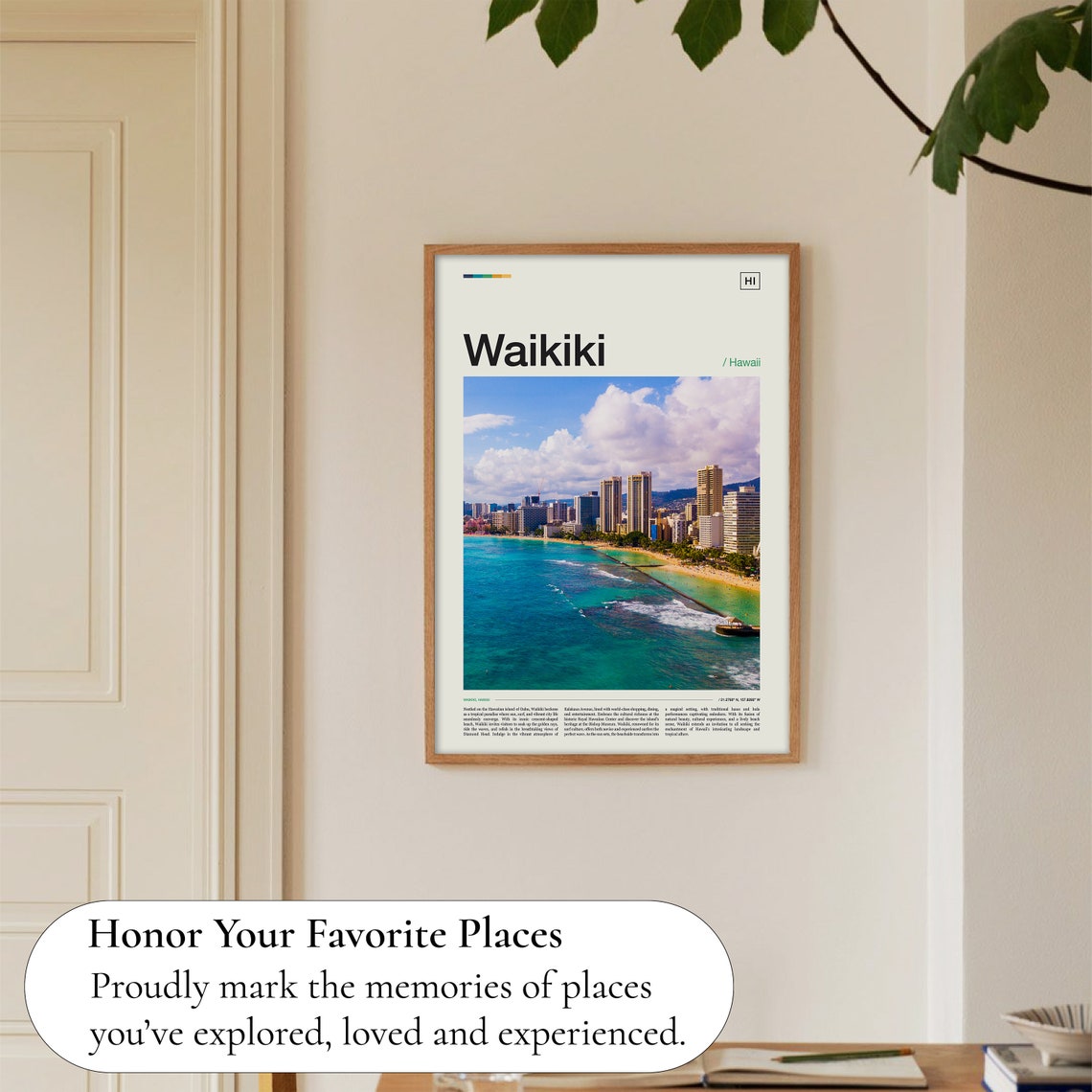 Waikiki Beach Waikiki Hawaii Hawaii Photo Hawaii Print Tiki Bar Decor Beach Print Surf Decor Waikiki Photo Hawaii Travel Poster - Image 5