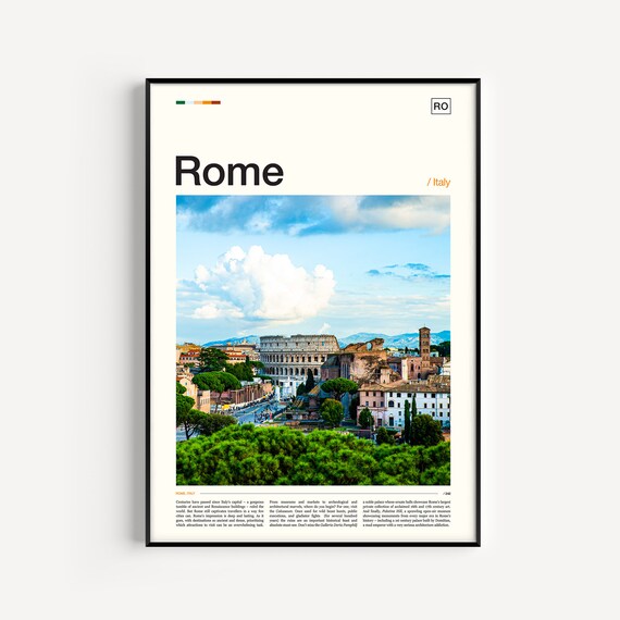 Rome Travel Poster, Ancient Italy Wall Art