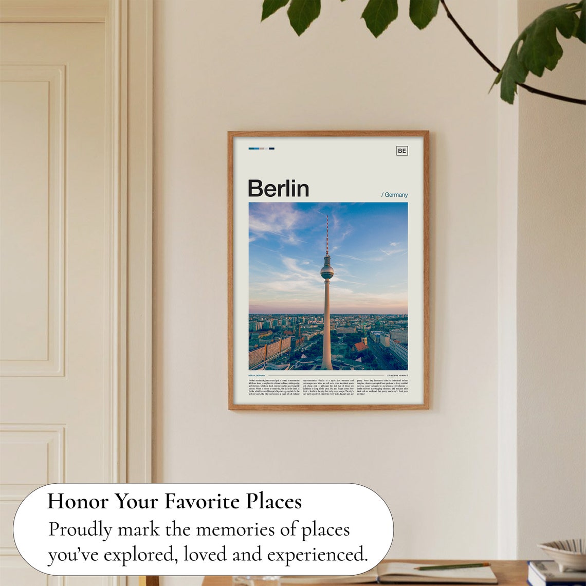 Berlin TV Tower Alexanderplatz City Panorama Germany Travel Poster - Image 5