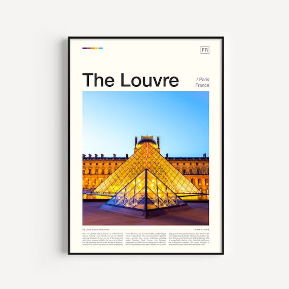 The Louvre Paris France Glass Pyramid Dusk Museum Photo Poster