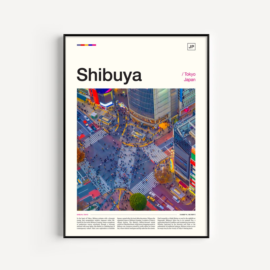 Shibuya Crossing Tokyo Travel Poster, Japan Art