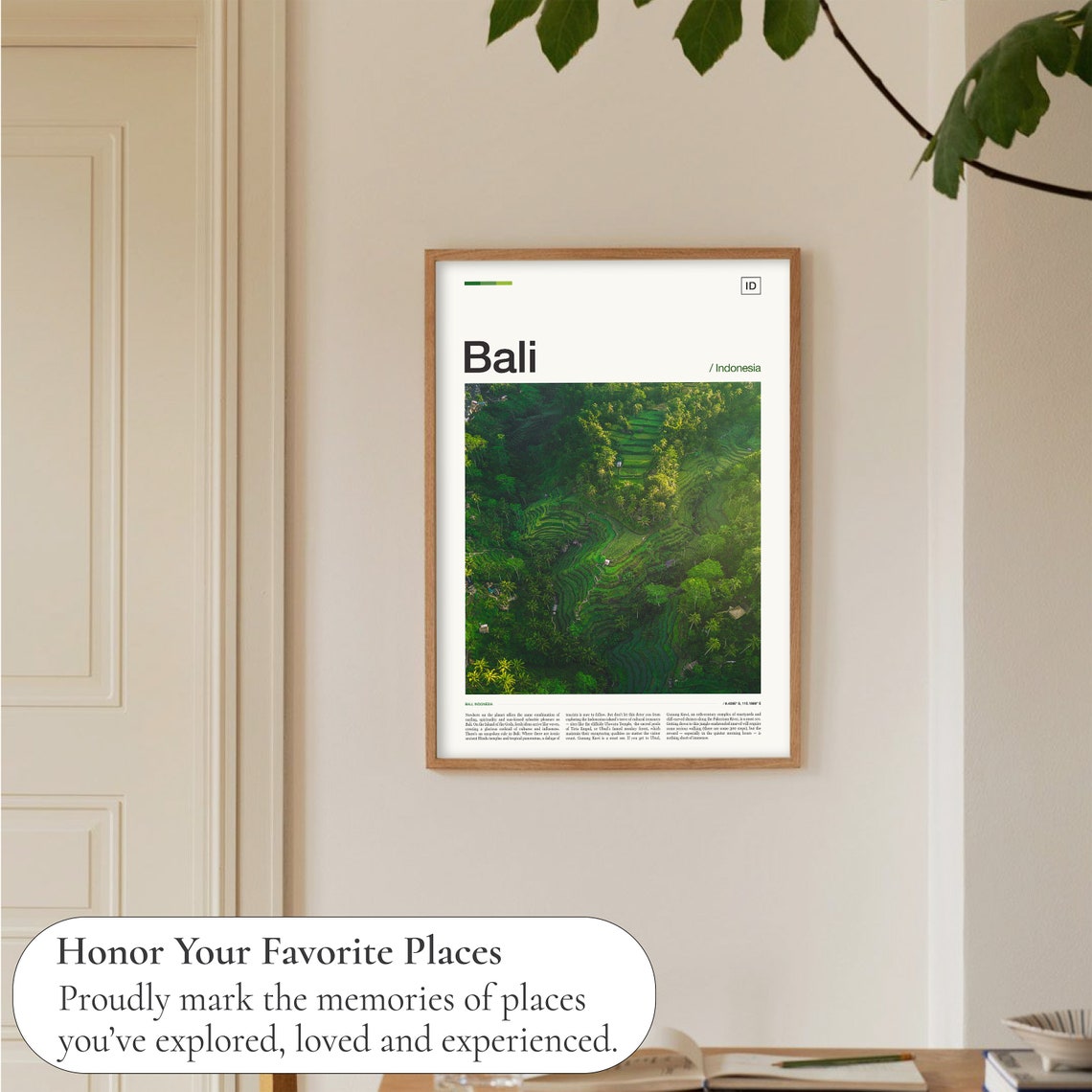 Bali Indonesia Rice Terrace Jungle Aerial Green Landscape Photo Poster - Image 5