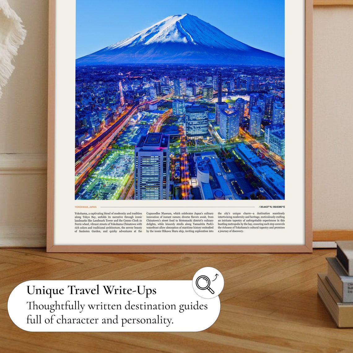 Yokohama Japan Mount Fuji City Skyline Dusk Scenic Photo Poster - Image 2