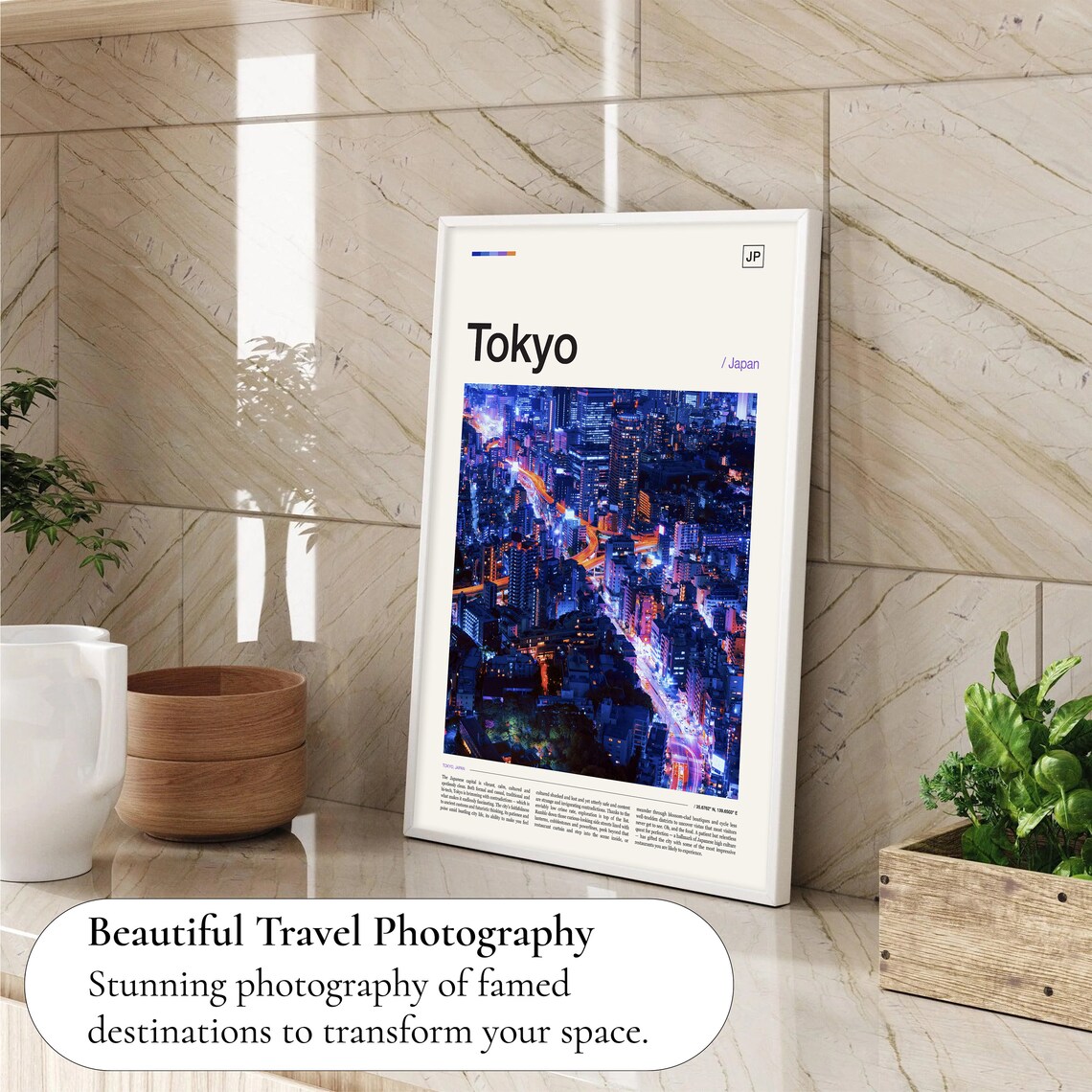 Tokyo Skyline Travel Poster, Japan Wall Art - Image 4
