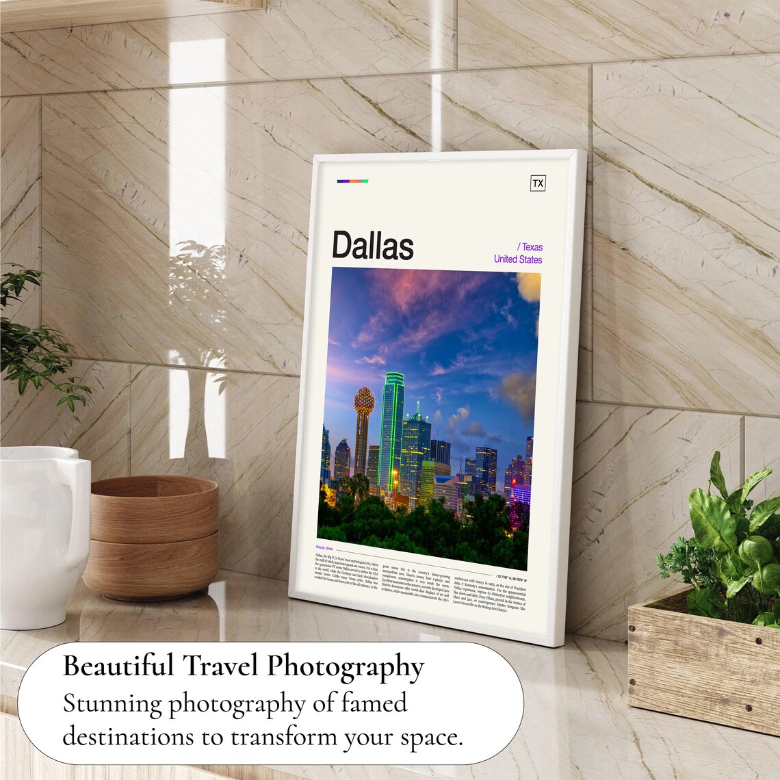 Dallas Texas Gift Travel Poster - Image 4