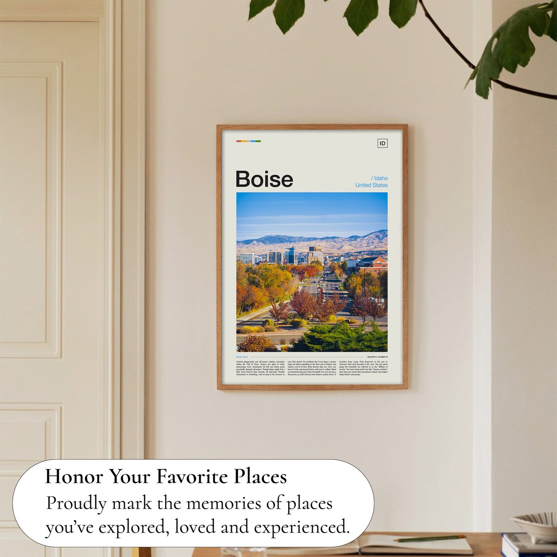 Boise Idaho Autumn Downtown Skyline Foothills City Photo Poster - Image 5