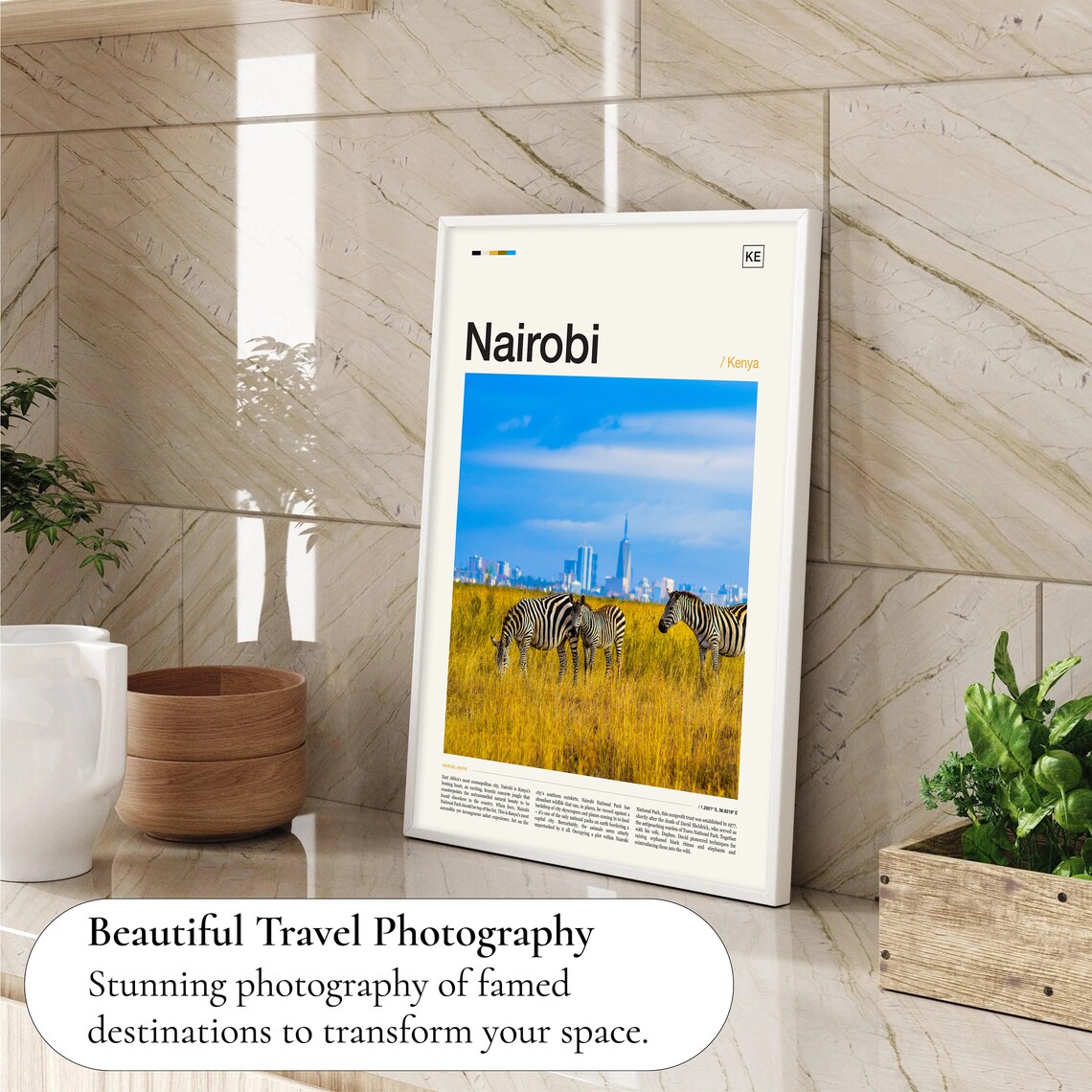 Nairobi Poster, Kenya Travel Poster Art Print - Image 4