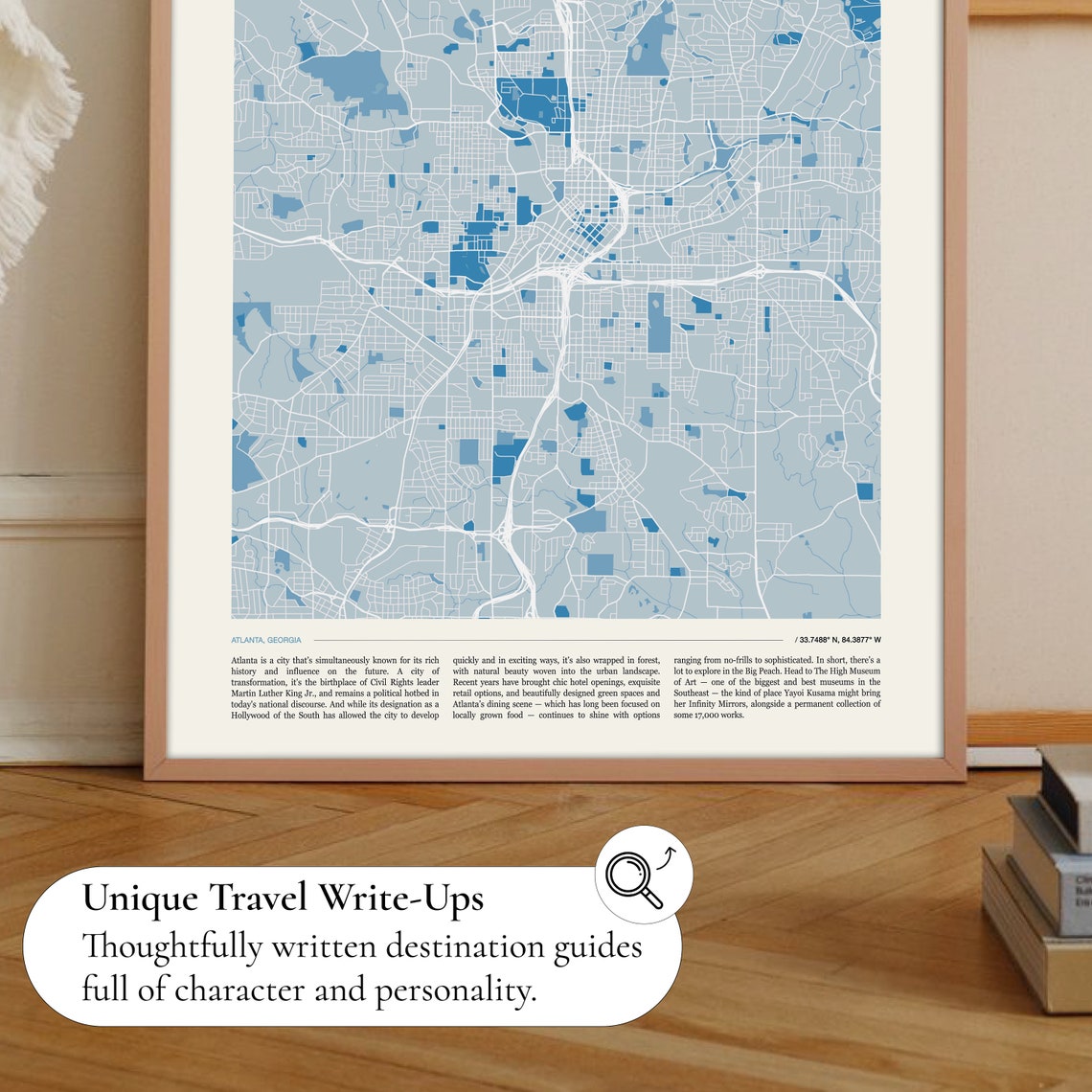 Atlanta Georgia Street Map Minimalist Blue Modern City Poster - Image 2