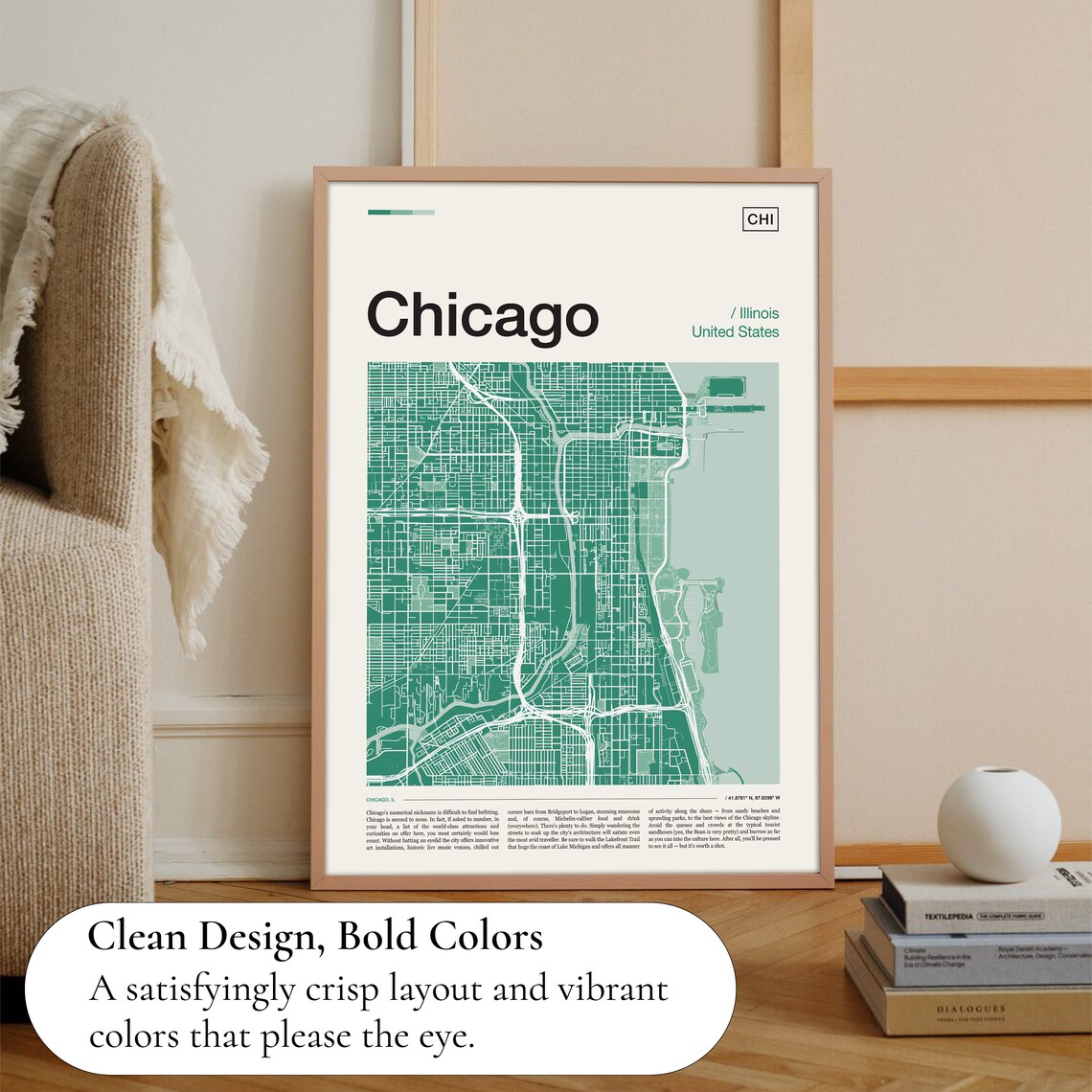 Chicago Map Print, Illinois City Travel Poster - Image 3