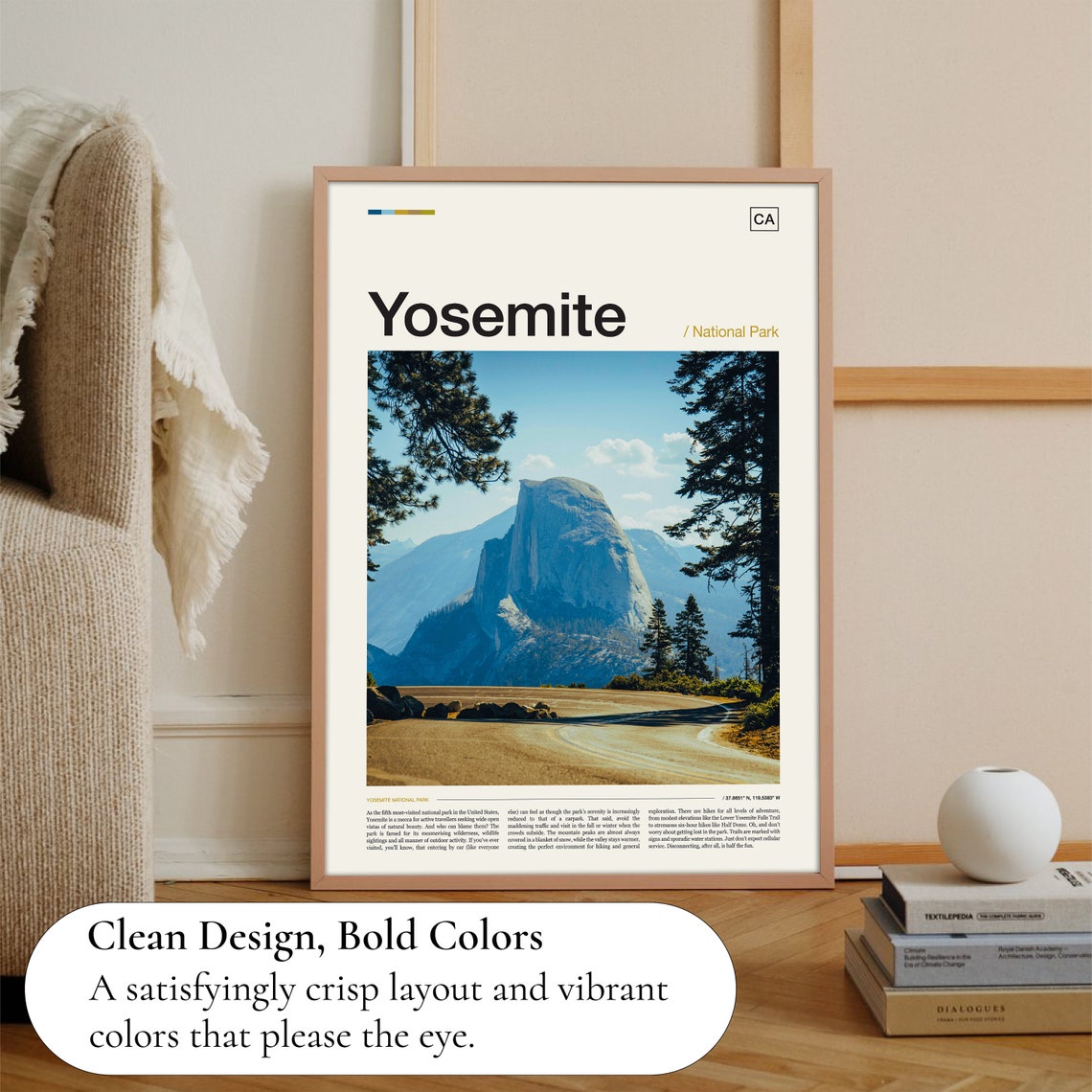 Yosemite Half Dome Granite Peak National Park Pines View Photo Poster - Image 3