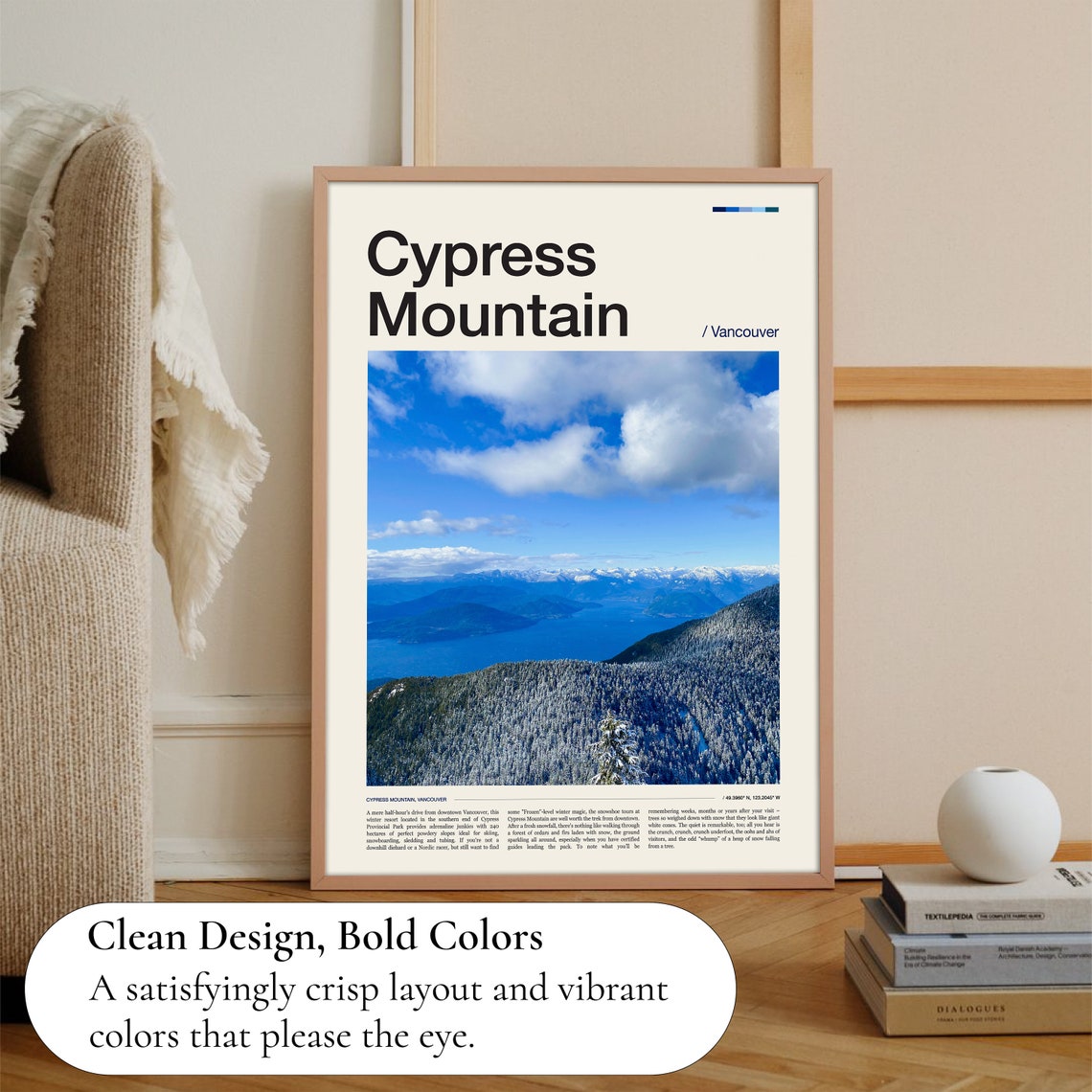 Cypress Mountain Vancouver Snow Peaks Winter Landscape Poster - Image 3