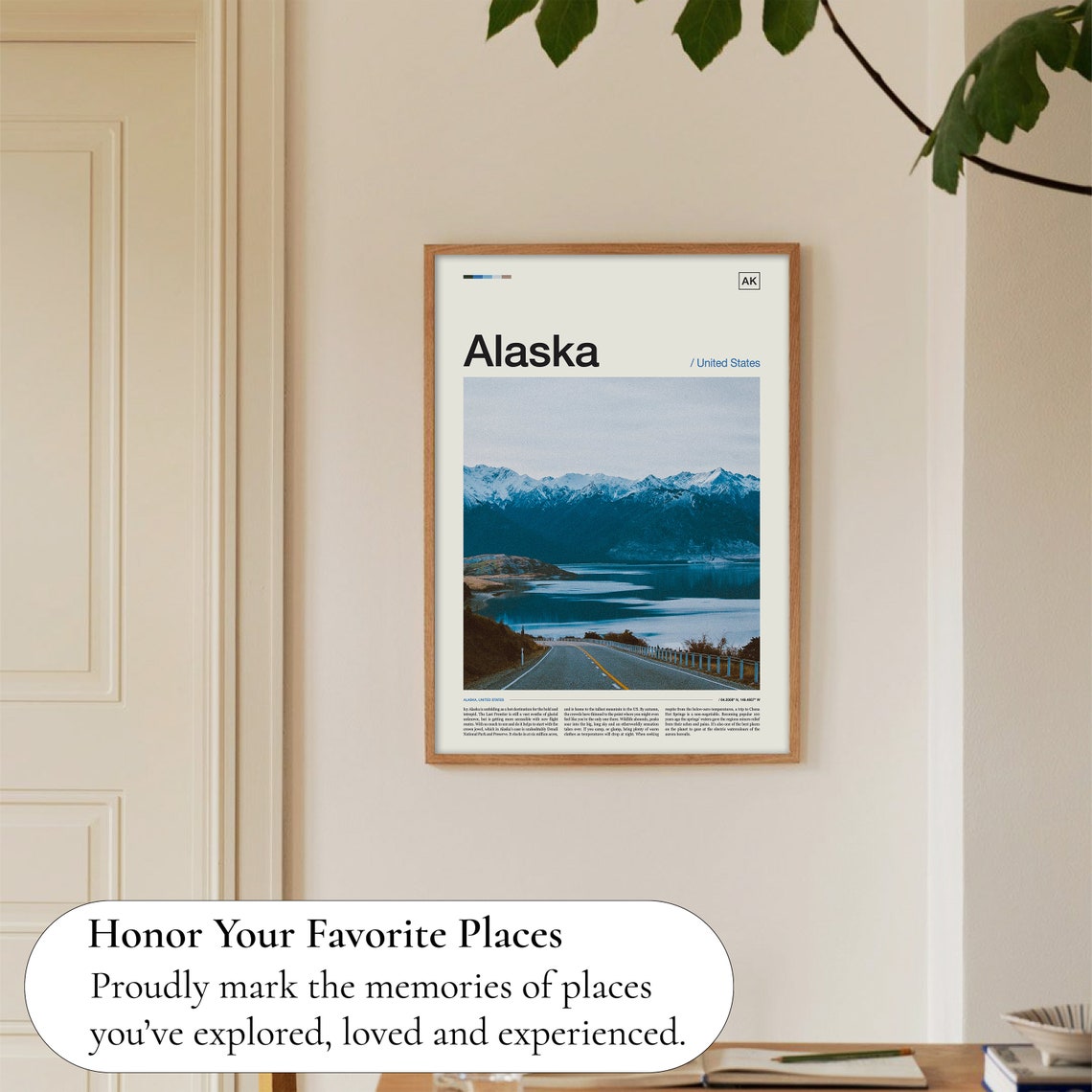 Alaska United States Snowy Mountain Road Lakeside View Photo Poster - Image 5