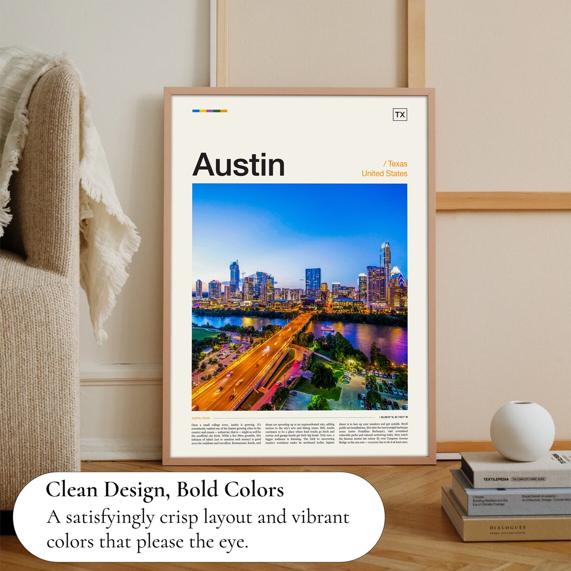 Austin Texas Travel Poster, City Wall Art - Image 3