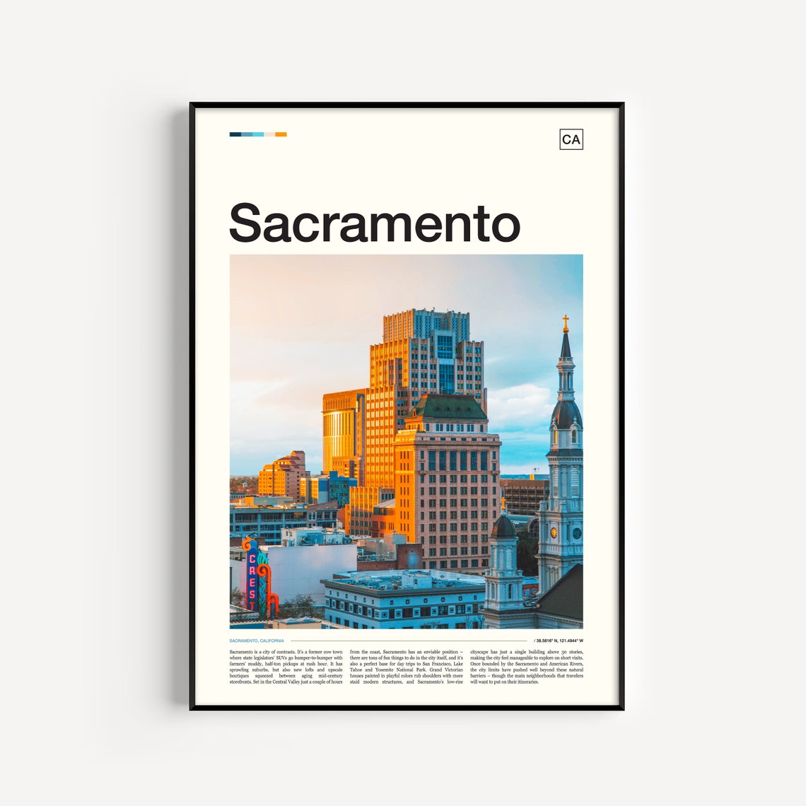 Sacramento Print Sacramento Poster Sacramento Wall Art Sacramento Art Print Sacramento Artwork Sacramento Photo California Print