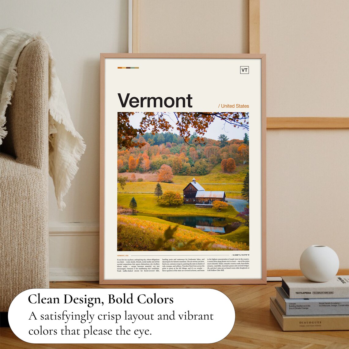 Vermont Travel Poster, Vermont Wall Art Print - Image 3