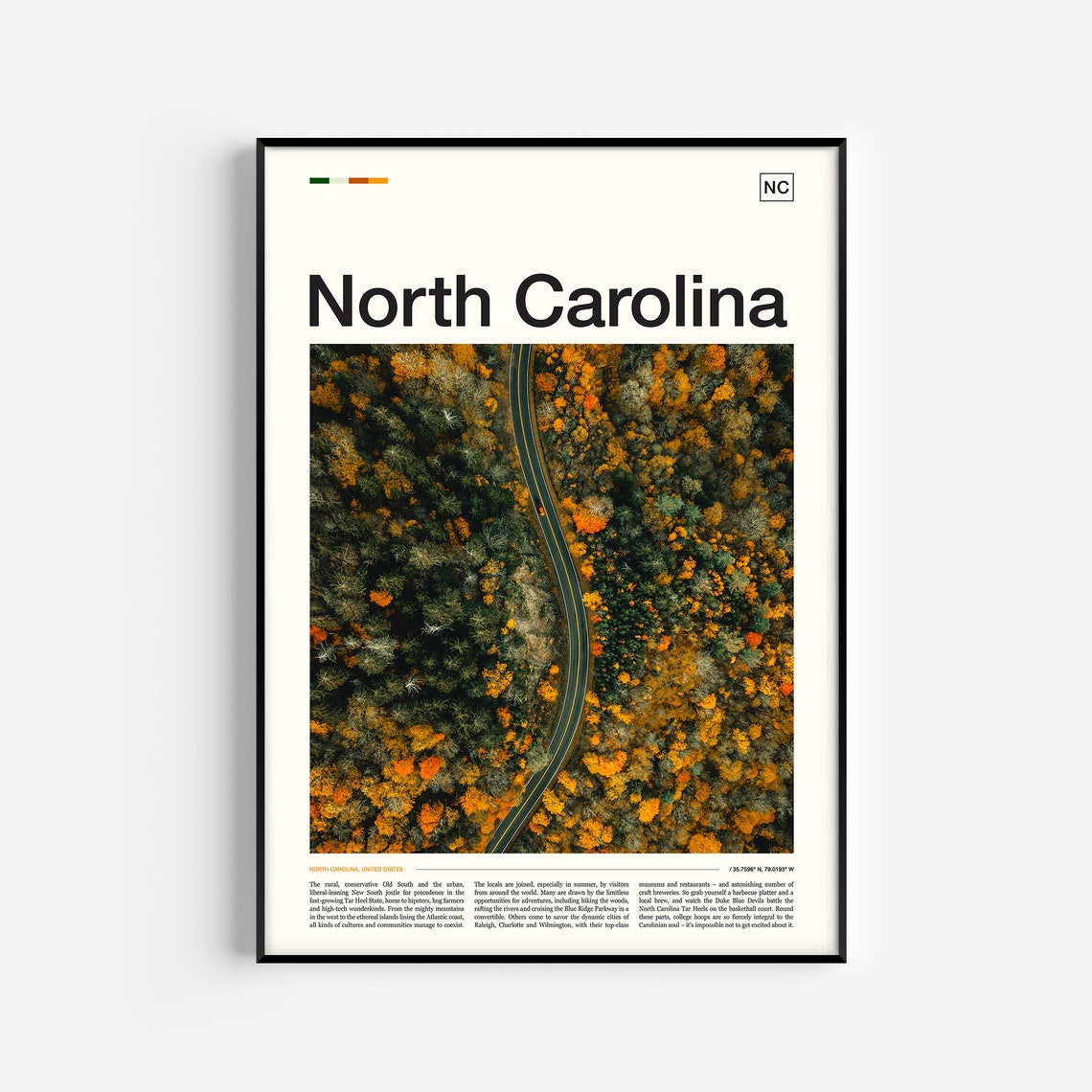 North Carolina Print North Carolina Poster North Carolina Art Print North Carolina Wall Art North Carolina Photo North Carolina Decor