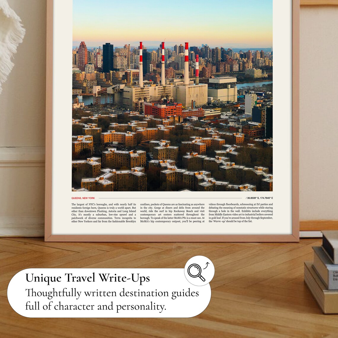 Queens New York Aerial Skyline Sunset City Photography Poster - Image 2