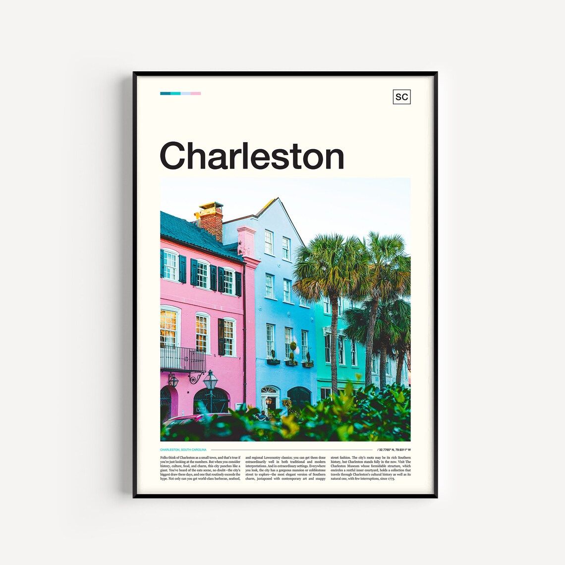 Charleston Travel Poster, South Carolina Wall Art