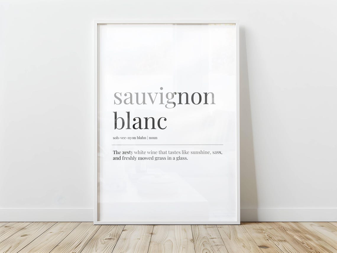 Sauvignon Blanc Wine Funny Dictionary Definition Gift Poster