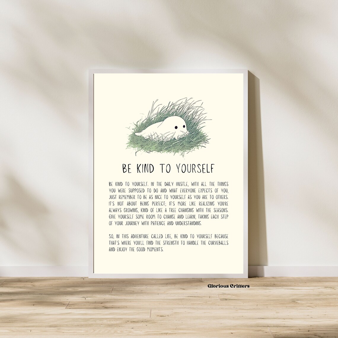 Funny Ghost Be Kind To Yourself Quote Art Print - Image 2