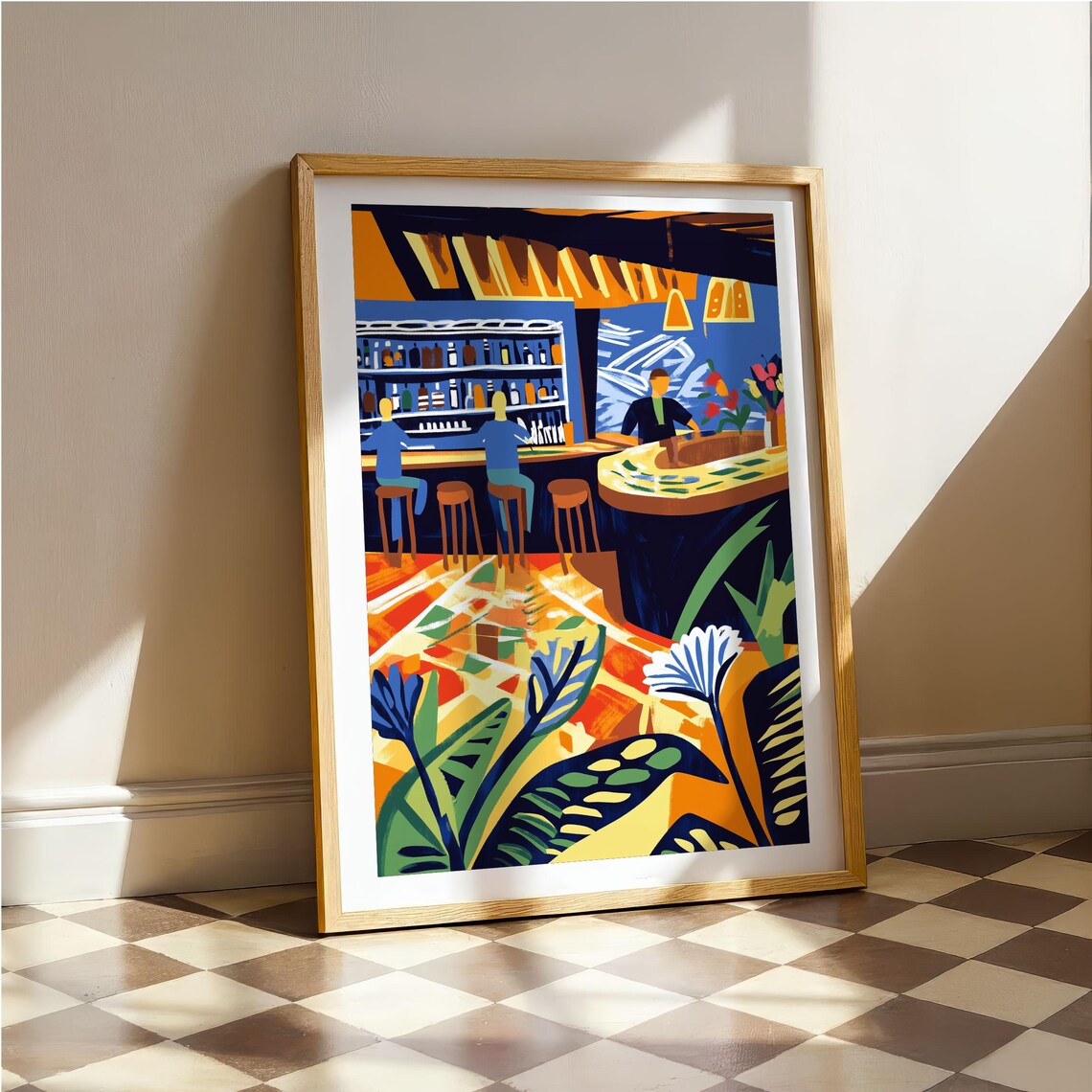 Abstract Jazz And Cafe, Modern Cozy Feeling Poster