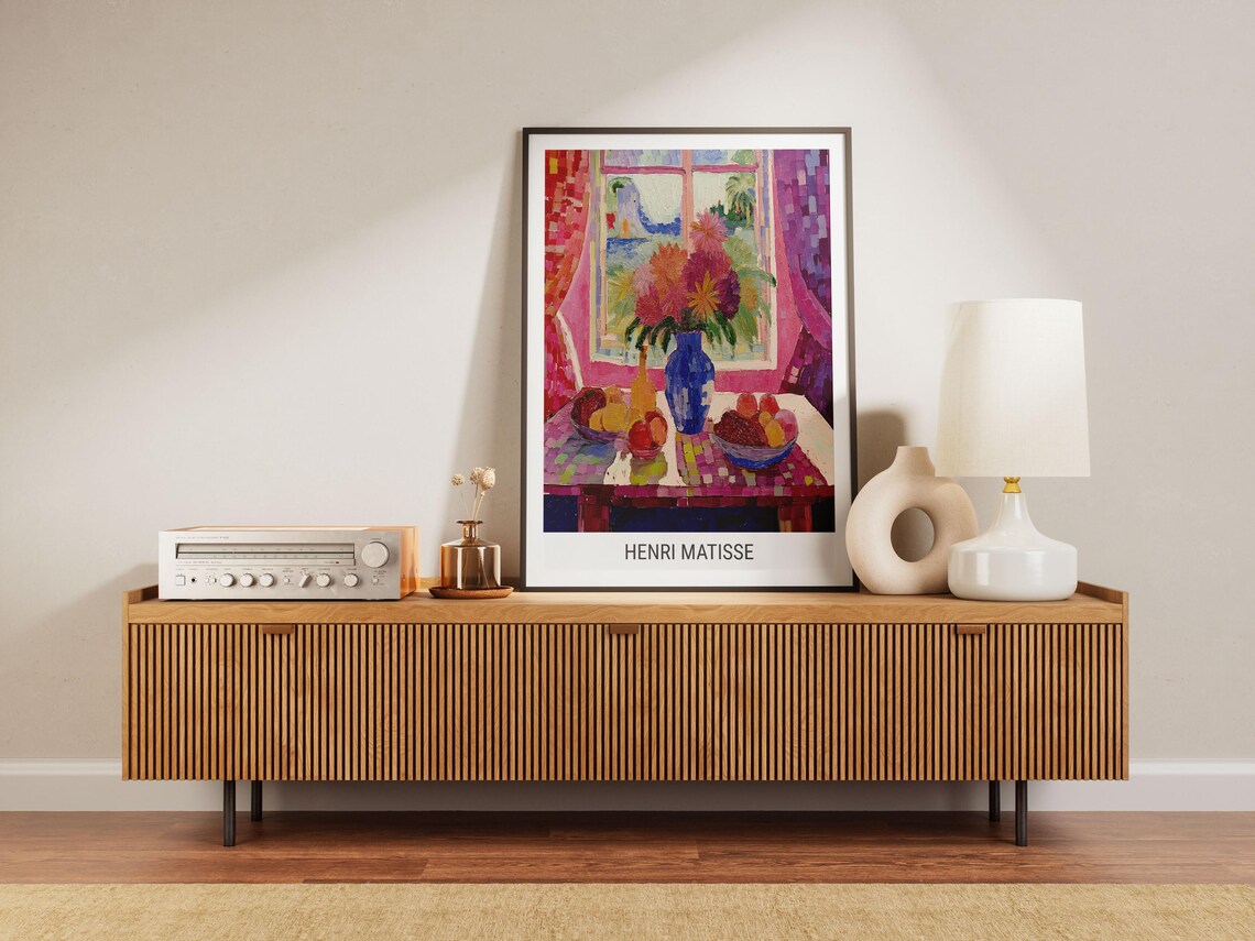 Bright Matisse Style Flower Vase by Sunny Window Still Life Poster - Image 4