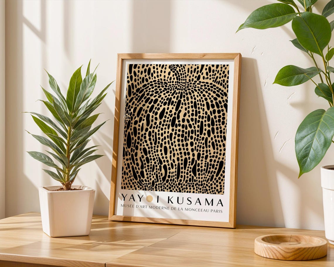Dense Black Dot Pattern Abstract Art Kusama Style Museum Poster - Image 6