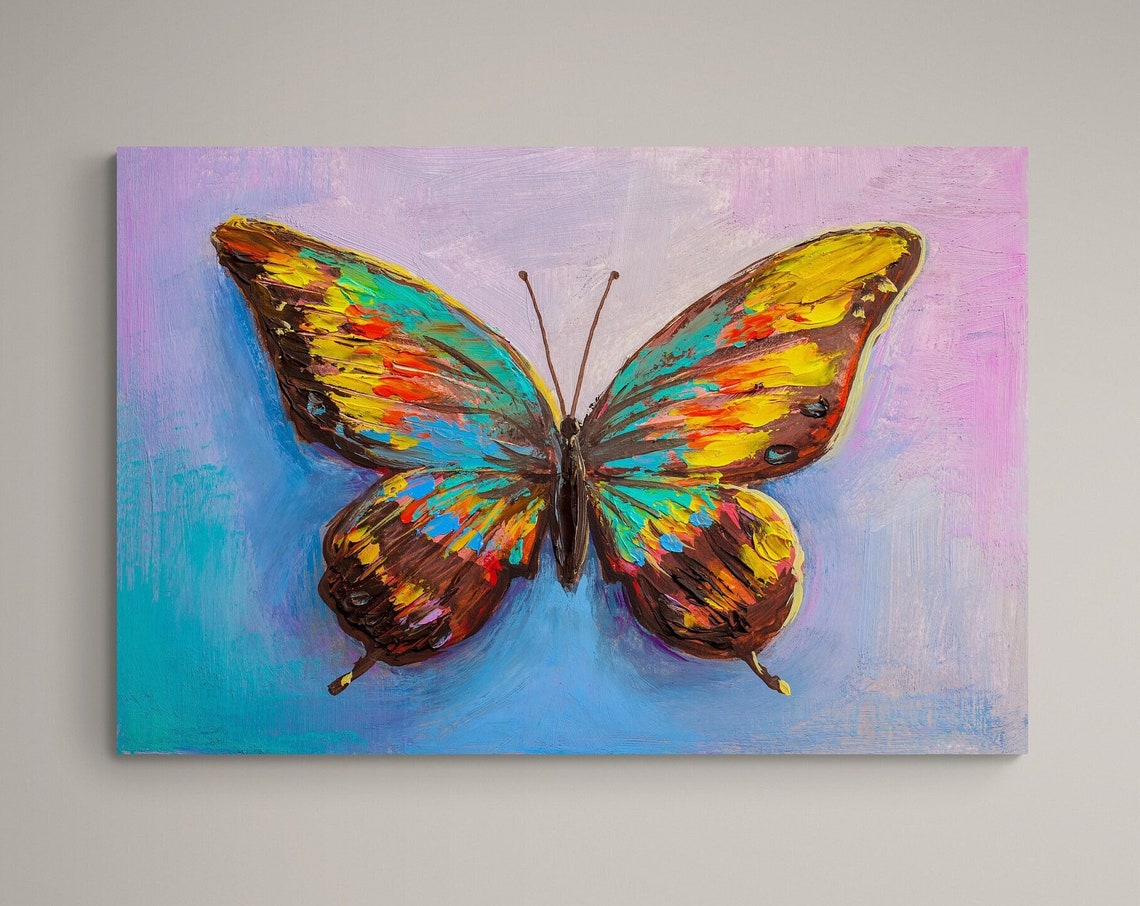 Rainbow Butterfly Wings Pastel Bloom Watercolor Botanical Art Poster - Image 3