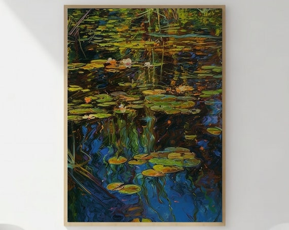 Monets Tranquil Lake Gicle Print Impressionist Fine Art Reproduction