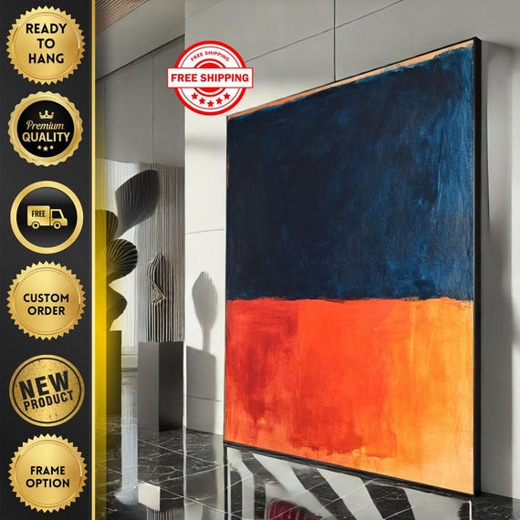 Mark Rothko Blue And Orange Canvas Iconic Color Field Painting Reproduction For Bold Modern Interiors