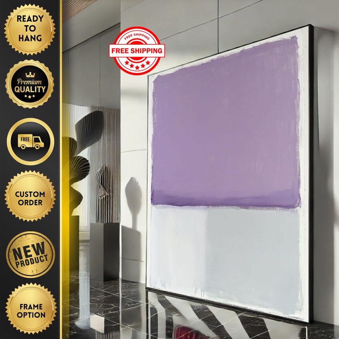 Mark Rothko Inspired Lavender And White Soft Minimalist Poster