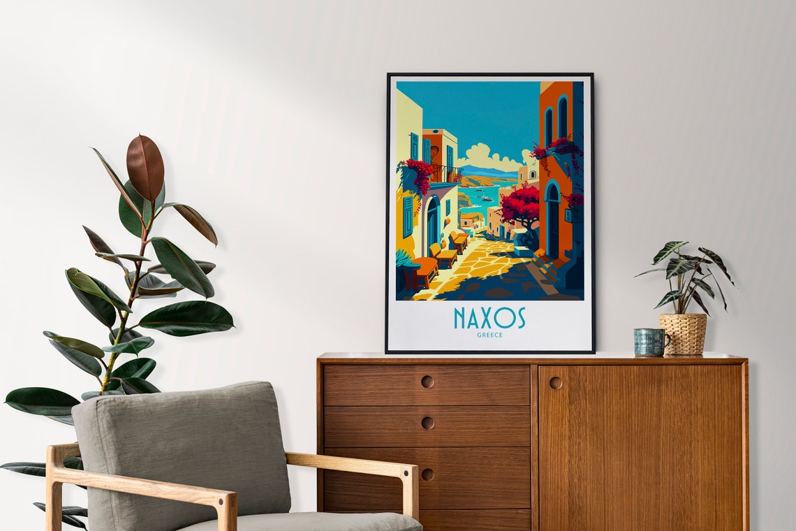 Naxos Travel Print Wall Art Naxos Greece Wall Hanging Home Decoration Naxos Greece Gift For Art Lovers Naxos Greece Decor Naxos Travel Art - Image 4