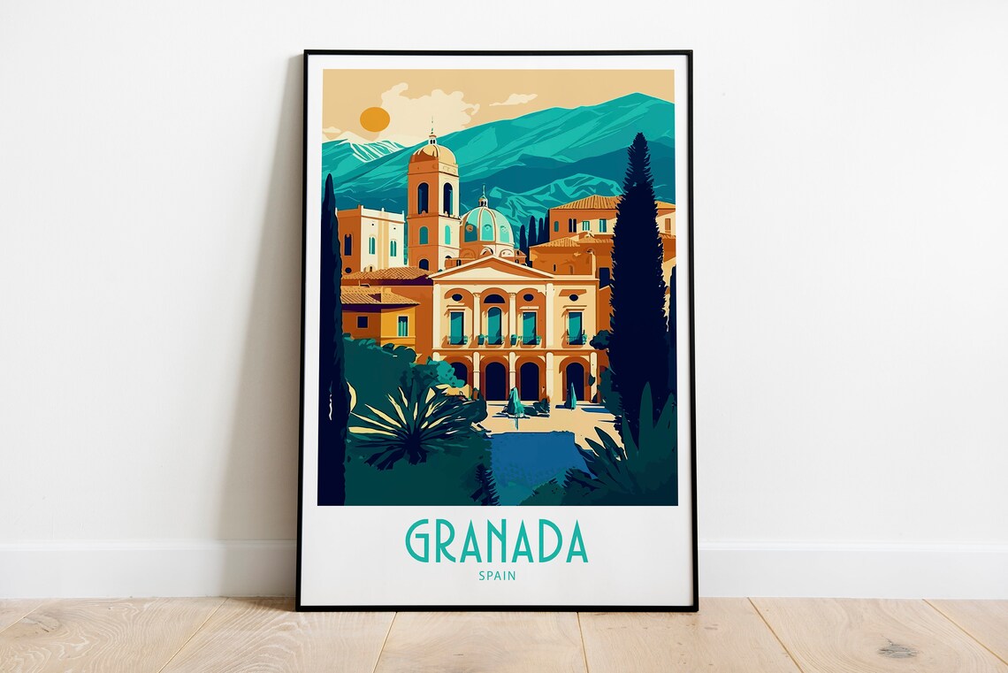 Granada Travel Print, Spain Wall Art Decor