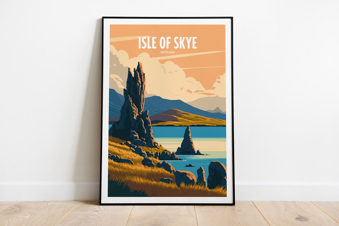 Isle Of Skye Travel Poster For Isle Of Skye Birthday Gift For Travel Print Lovers Scotland Travel Poster For Isle Of Skye Birthday Gift