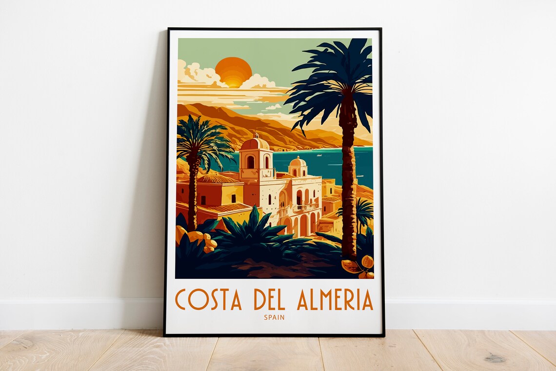 Costa Del Almeria Travel Poster, Spain Wall Art