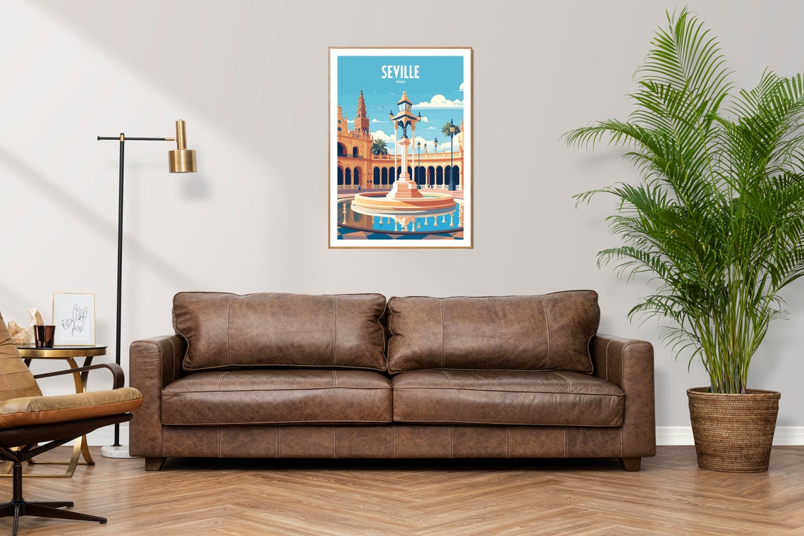 Seville Spain City Travel Print Spain Travel Poster Seville Spanish Travel Print Spain Print Spanish City Travel Poster - Image 2