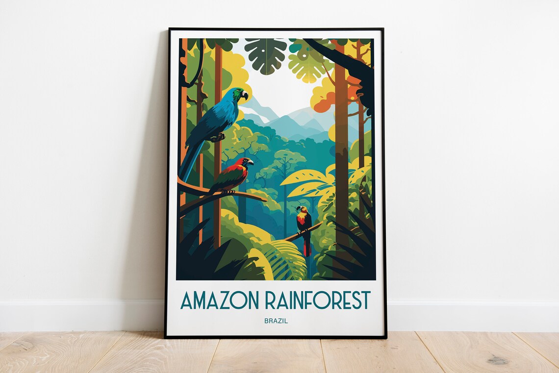 Amazon Rainforest Art Print, Brazil Landscape