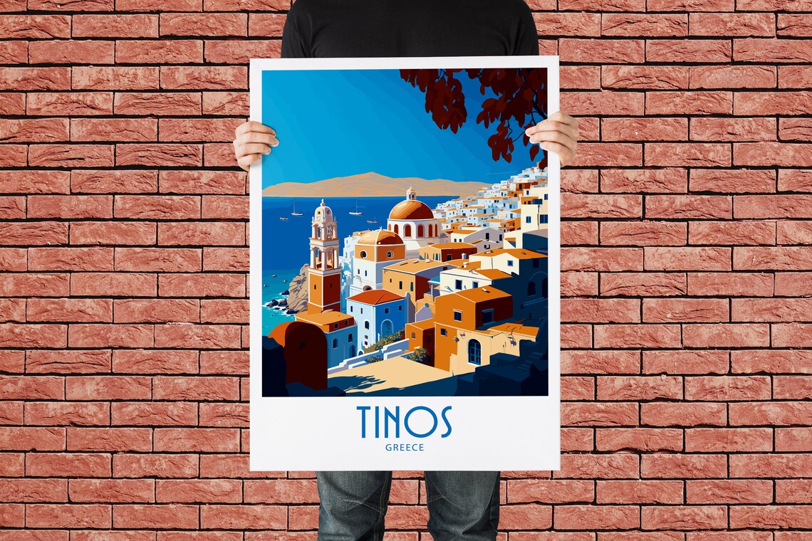 Tinos Town Travel Poster, Greece Wall Decor - Image 2