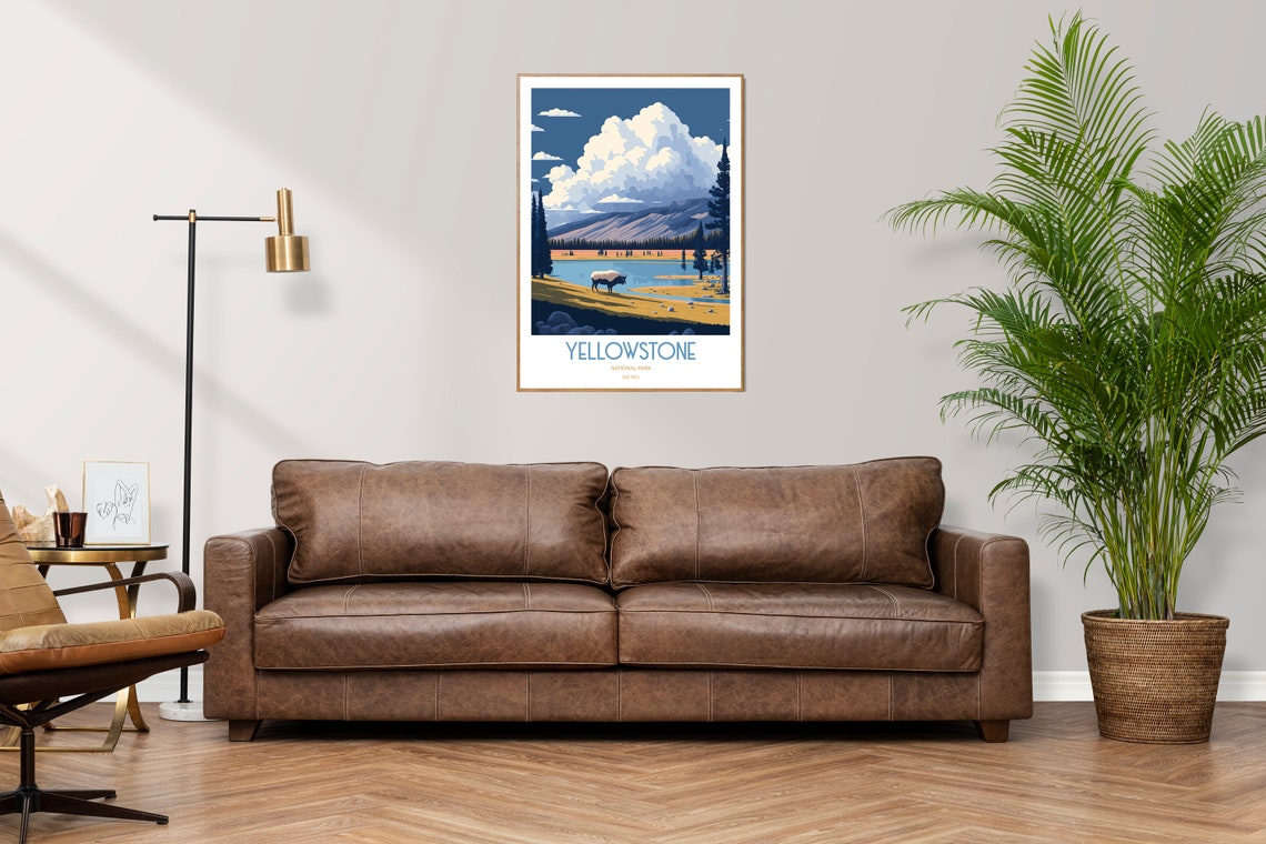 Yellowstone National Park Travel Print National Park Travel Art Yellowstone Travel Print Usa National Park Yellowstone Travel Poster - Image 3