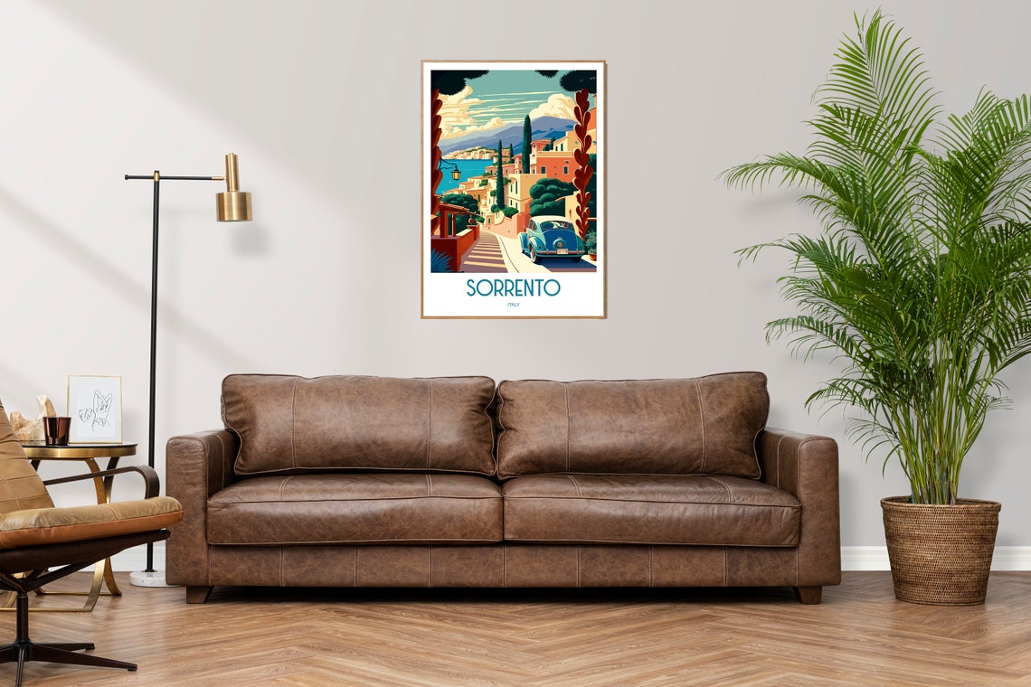 Sorrento Italy Travel Print Poster Housewarming Sorrento Italy Gift Sorrento Italy Illustration Travel Poster Gift Sorrento Italy Print - Image 2
