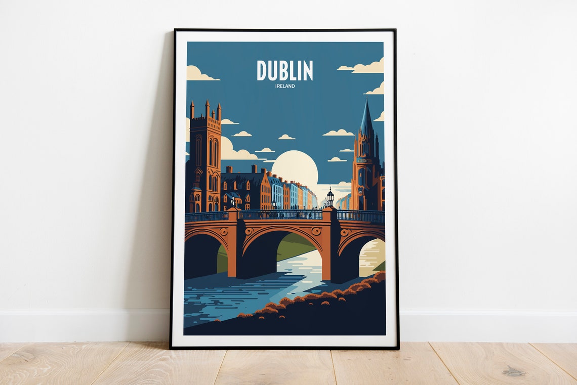 Dublin Ireland Travel Print Dublin Ireland Travel Art Dublin Bridge Travel Print Ireland Dublin Travel Poster Dublin Travel Poster Art Gift