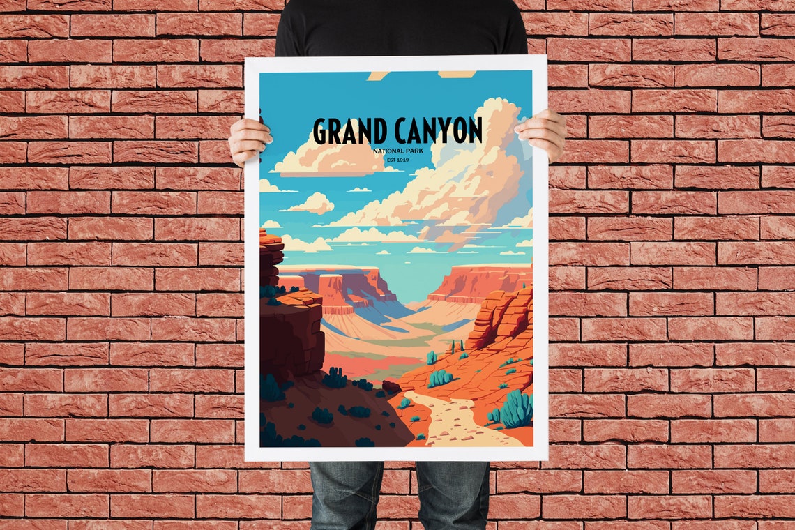 Grand Canyon National Park Travel Print National Park Travel Art Grand Canyon Travel Print Usa National Park Canyon Travel Poster - Image 4