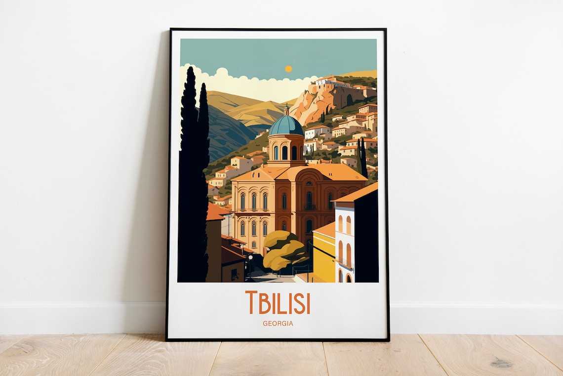 Tbilisi Travel Poster, Georgia Home Decor