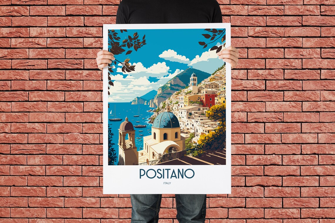 Positano Italy Vintage Travel Poster, Italian Village - Image 2