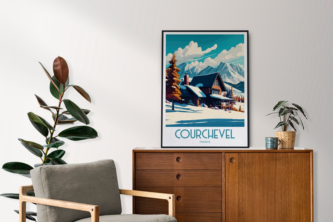 Courchevel Travel Print Wall Art Courchevel Ski Resort Travel Poster Gift For Ski Resort France Wall Art Courchevel Wall Art Gift For France - Image 2