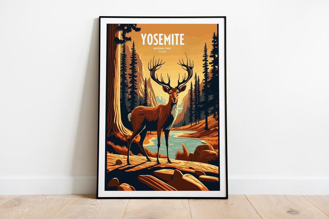 Yosemite National Park Travel Print National Park Travel Art Yosemite Travel Print Usa National Park Yosemite Travel Poster