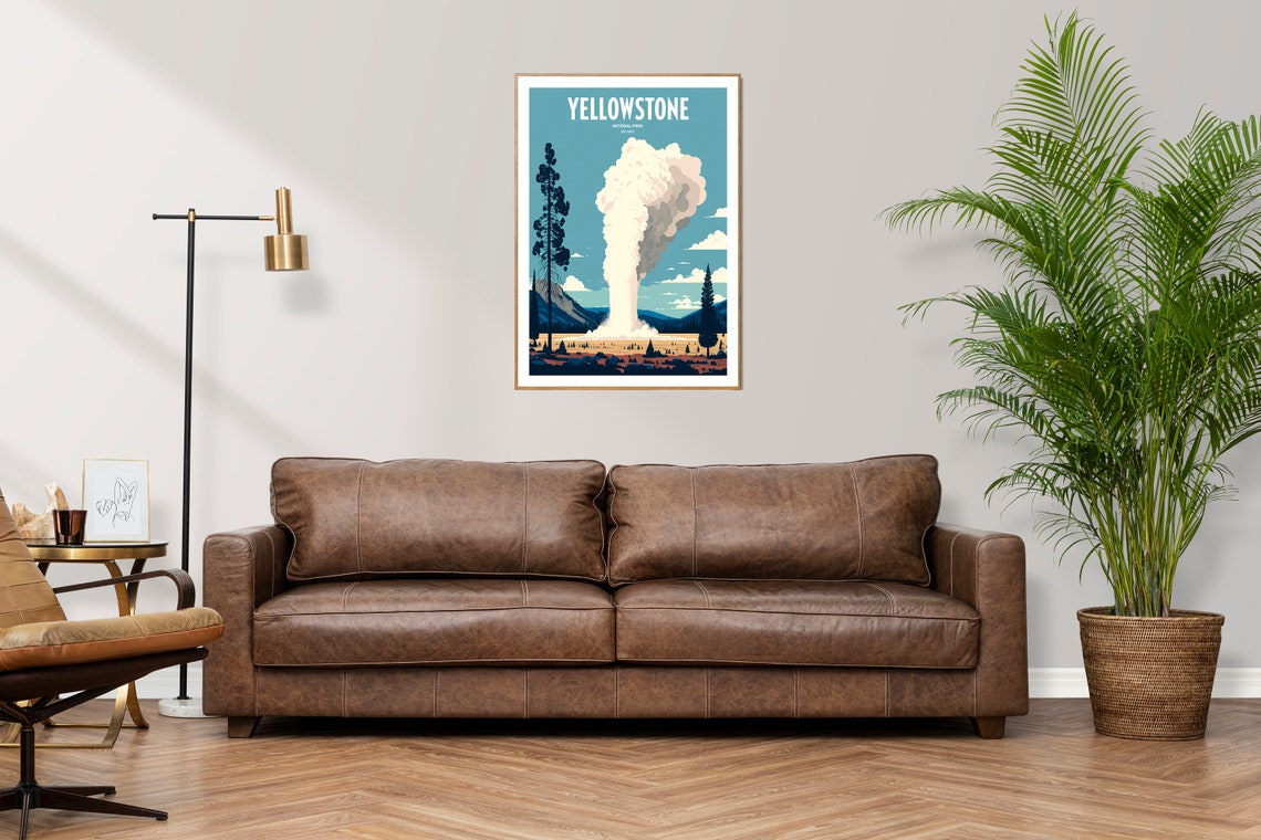 Yellowstone National Park Travel Print National Park Travel Art Yellowstone Travel Print Usa National Park Yellowstone Travel Poster - Image 3
