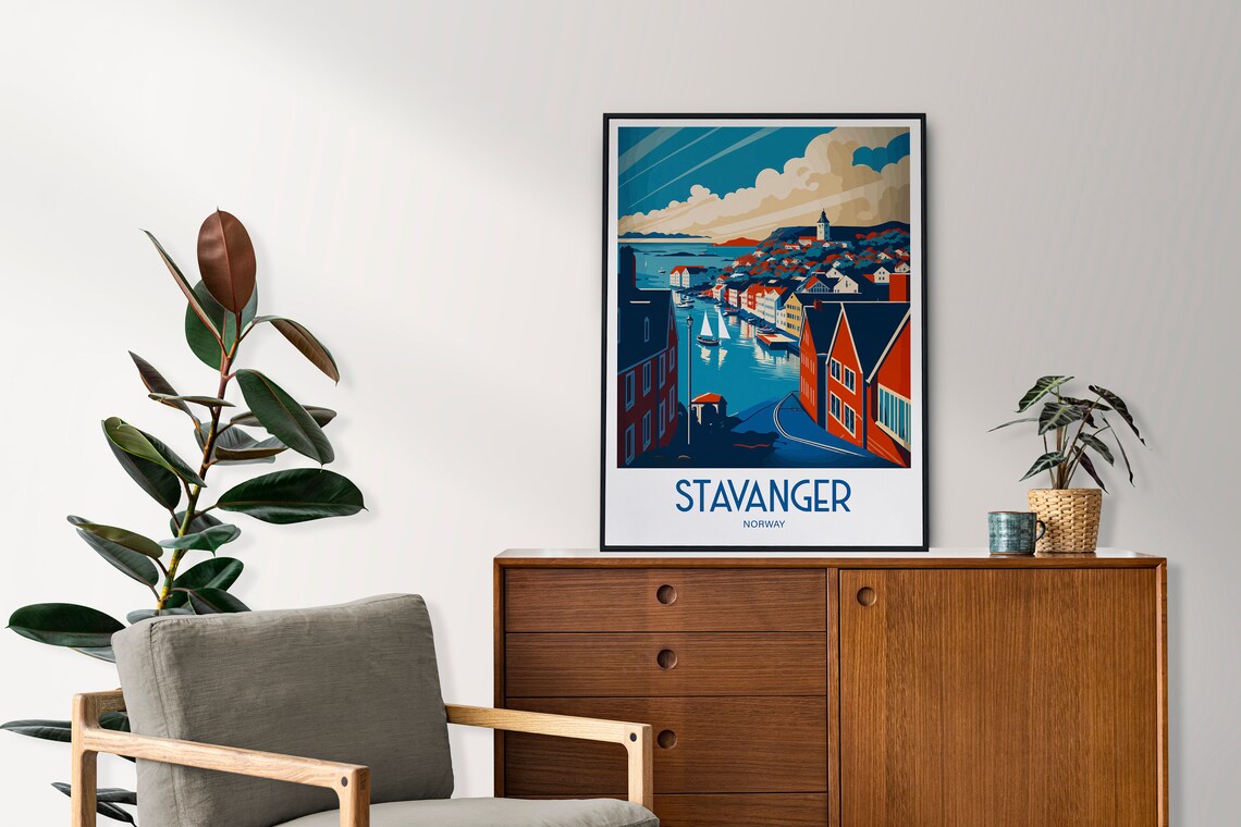 Stavanger Norway Travel Poster, Scenic Wall Art - Image 3